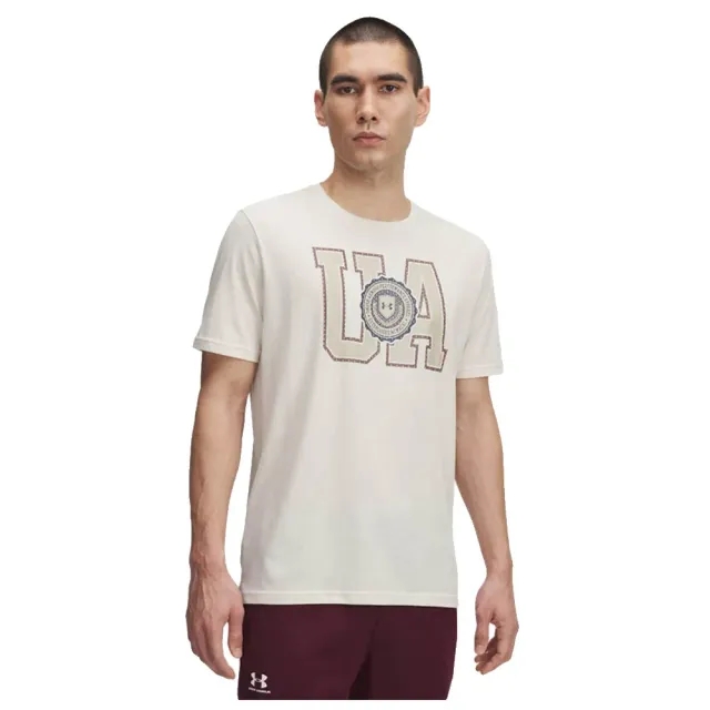 Under Armour  College Crest Logo Men's Short Sleeve Stone / Sierra Taupe L