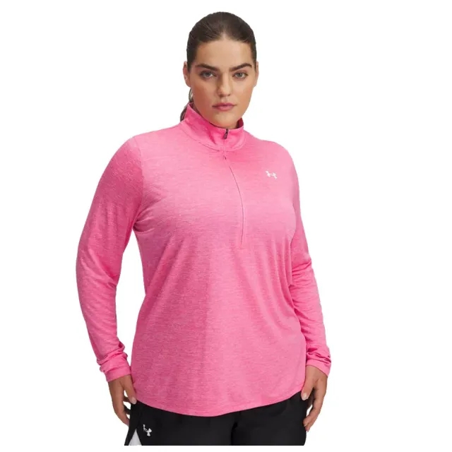 Under Armour  Tech™ Twist Women's ½ Zip Super Pink / White 1X