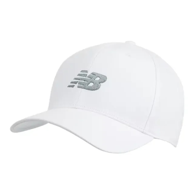 New Balance Unisex 6 Panel Structured Snapback in White Cotton