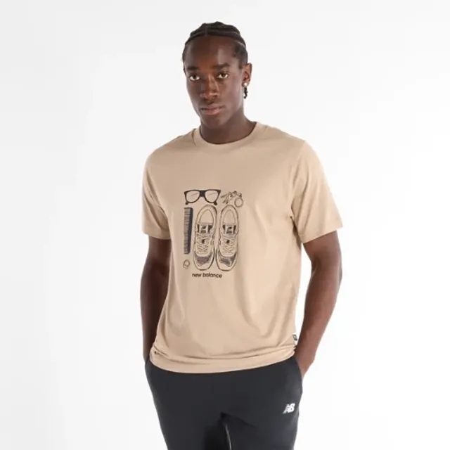New Balance Men's Sport Essentials Graphic T-Shirt 6 in Grey Cotton Jersey