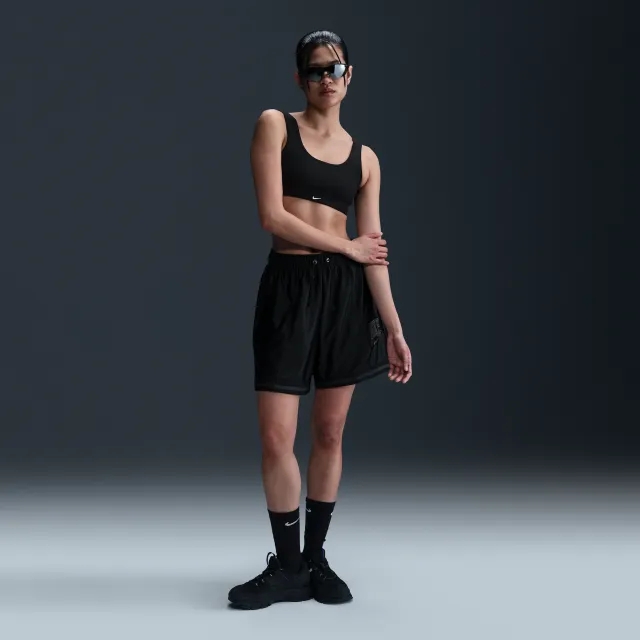 Nike Sportswear Women's Loose Mid-Rise Graphic Shorts - Black - Polyester
