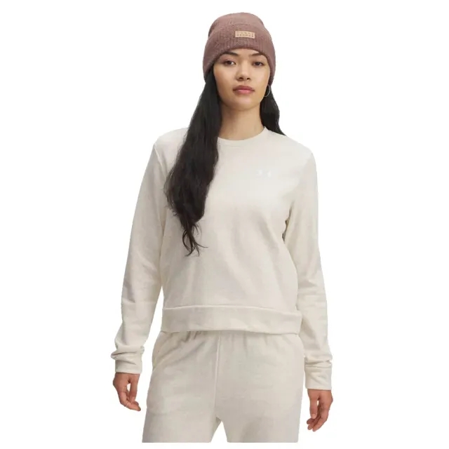 Under Armour  Rival Terry Women's Crew Oatmeal Light Heather / White L