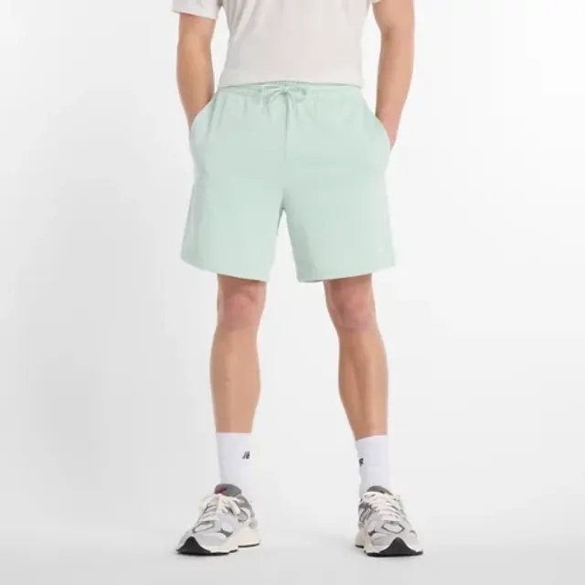 New Balance Men's Sport Essentials French Terry Short 7" in Green Cotton
