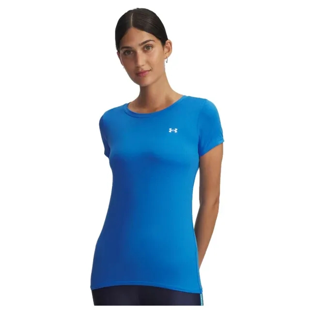 HeatGear® Armour Women's Short Sleeve Blue Atlantis / White L