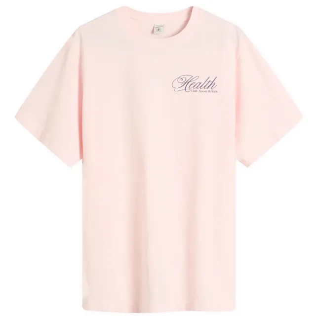 Sporty & Rich Women's Health Script T-Shirt Pink Dolphin