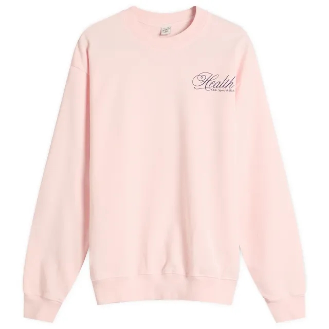Sporty & Rich Women's Health Script Crew Sweatshirt Pink Dolphin