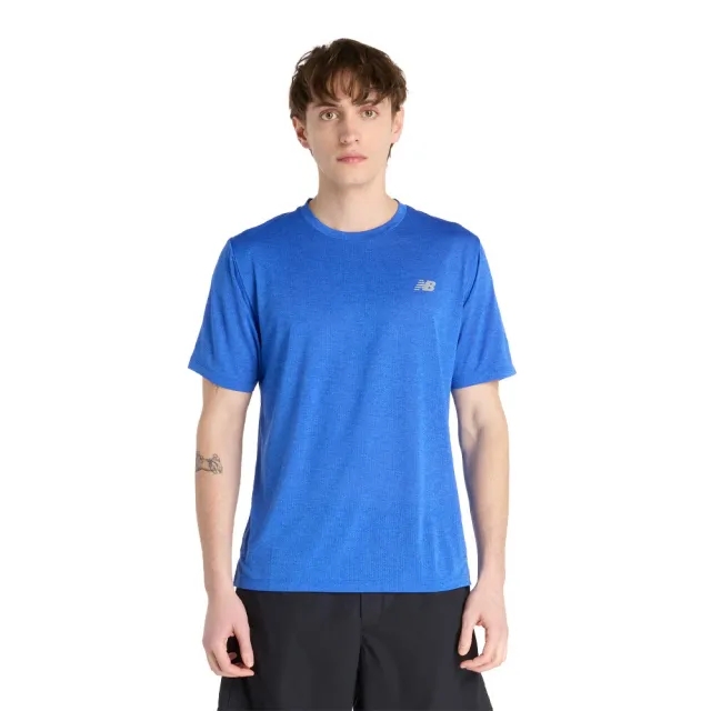New Balance Men's Athletics T-Shirt in Grey Poly Knit
