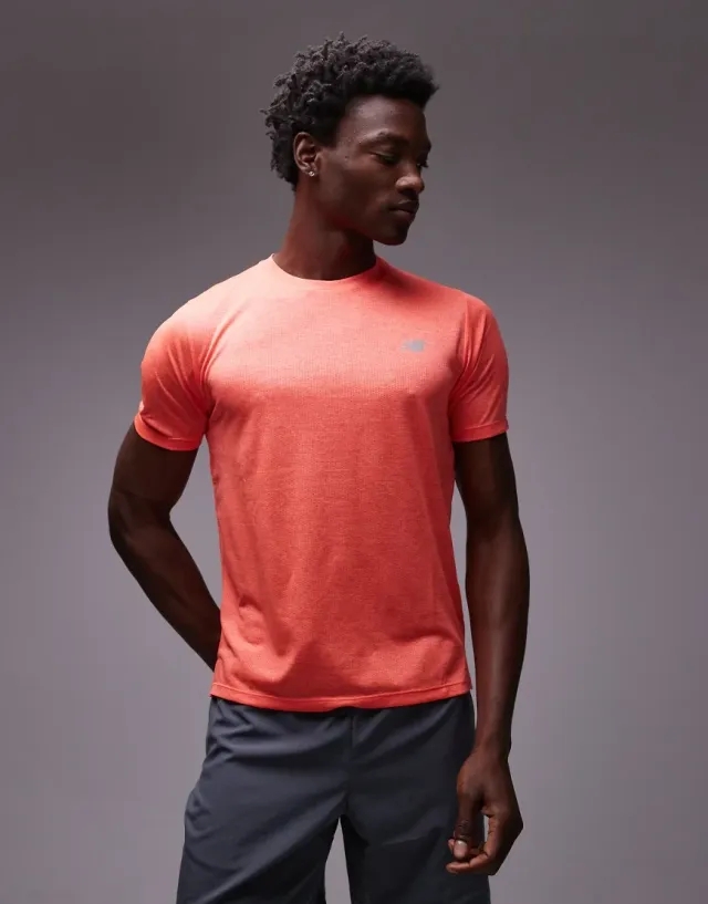 New Balance Men's Athletics T-Shirt in Red Poly Knit