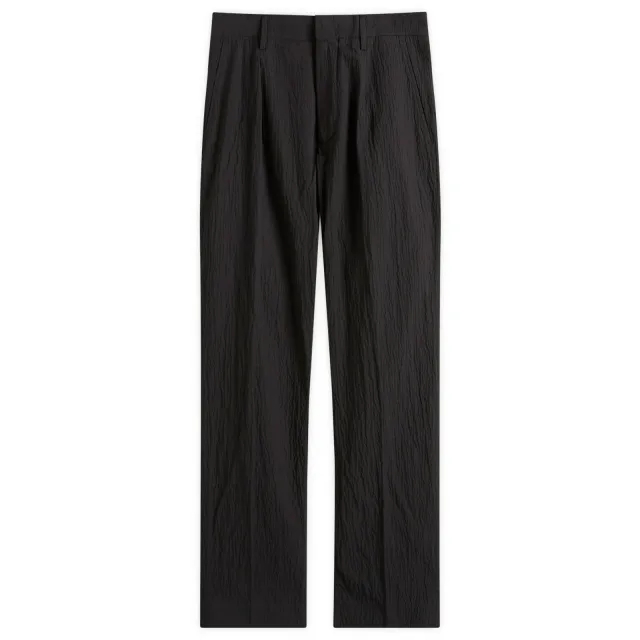 NN07 Men's Bill Pleated Seersucker Trousers Black