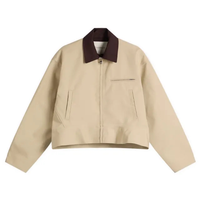 JW Anderson Women's Curved Hem Workwear Jacket Nougat/Chocolate