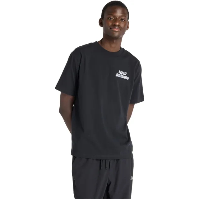 New Balance Men's Chrome Runner T-Shirt in Beige Cotton