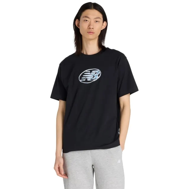 New Balance Men's Chrome NB T-Shirt in White Cotton
