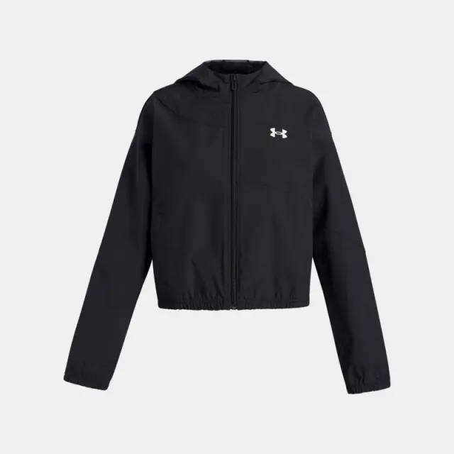 Under Armour  Rival Woven Girls' Jacket Black / White YLG (59 - 63 in)