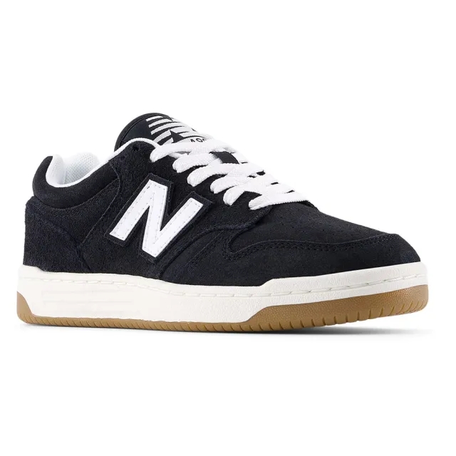 New Balance Kids' B480 LACE in White/Black Suede/Mesh