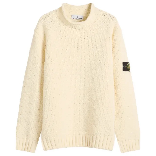 Stone Island Men's Cotton Chenille Jumper Ivory