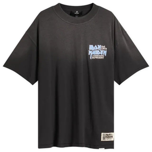 Represent Men's Iron Maiden Anniversary T-shirt Stained Black