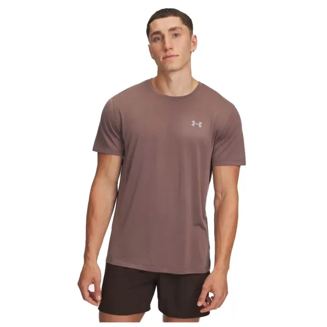 Under Armour  Trail Run Men's Short Sleeve Sierra Taupe / Reflective L