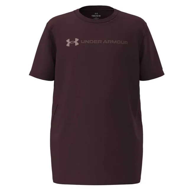 Under Armour  Logo Wordmark Boys' Short Sleeve Dark Maroon / Maroon Mist YXL (63 - 67 in)