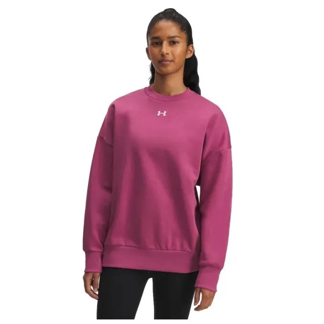 Under Armour  Rival Fleece Women's Oversized Crew Fuchsia Dusk / White M