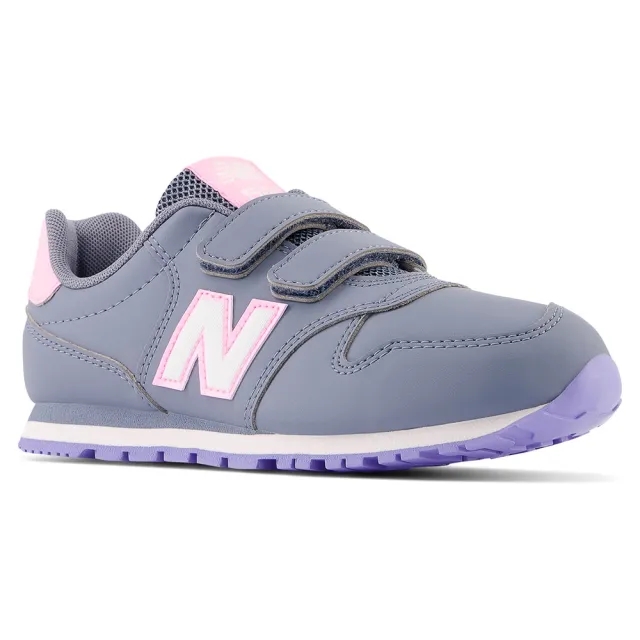 New Balance Kids' 500 Hook & Loop in Grey/Pink Synthetic