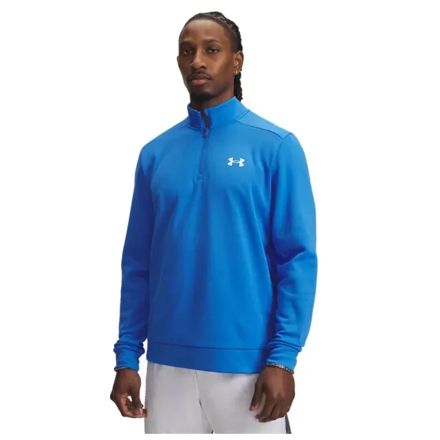Armour Fleece® Men's ¼ Zip Blue Atlantis / White L