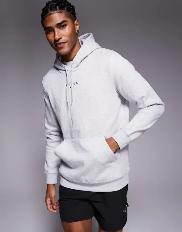 PUMA x HYROX Heavyweight Hoodie Men, Light Grey Heather, size Large