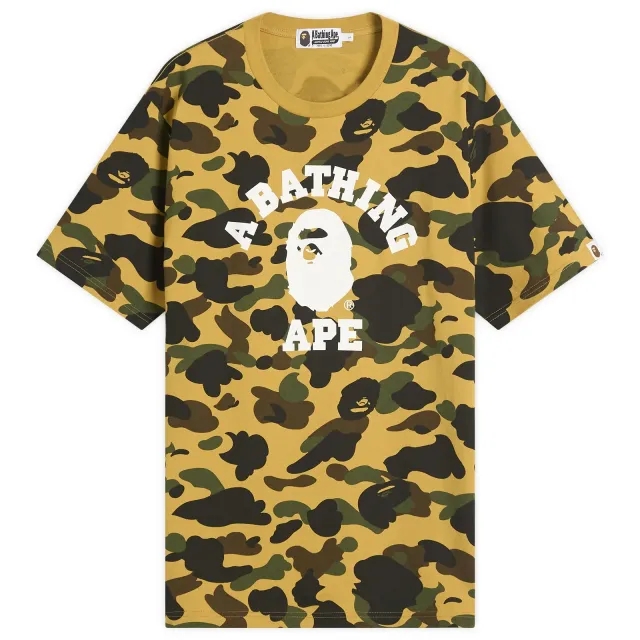A Bathing Ape Men's 1St Camo College Tee Yellow