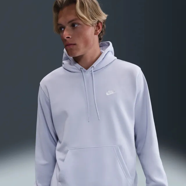 Nike Club Men's French Terry Pullover Hoodie - Grey - Fleece > Club Fleece