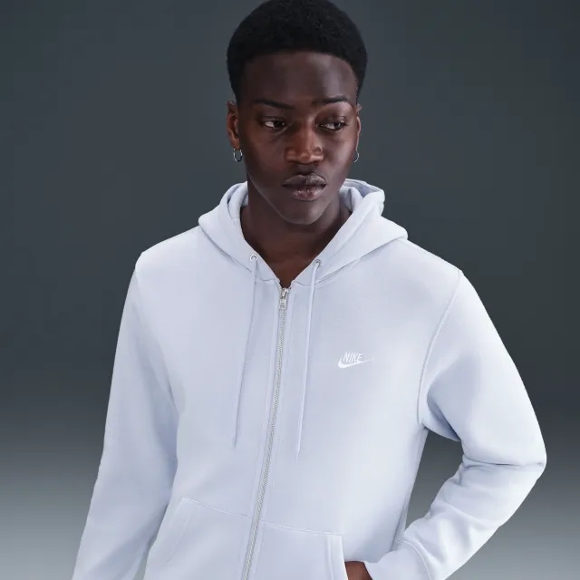 Nike Club Men's Full-Zip Fleece Hoodie - Grey - Fleece > Club Fleece