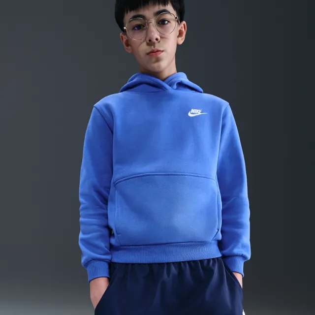 Nike Sportswear Club Fleece Older Kids' Pullover Hoodie - Blue - Fleece > Club Fleece