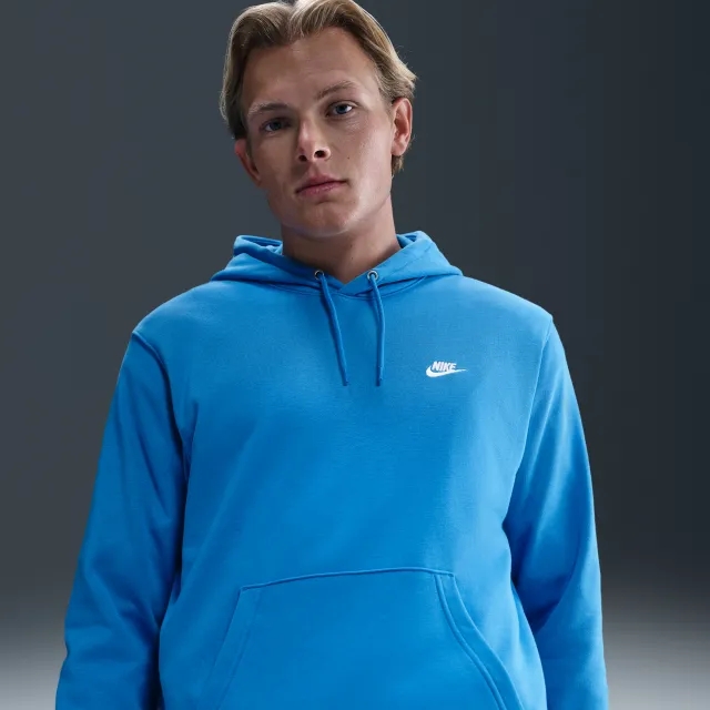 Nike Club Men's French Terry Pullover Hoodie - Blue - Fleece > Club Fleece