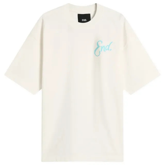 END. Coastal Fish Bar By The Sea T-Shirt Ecru