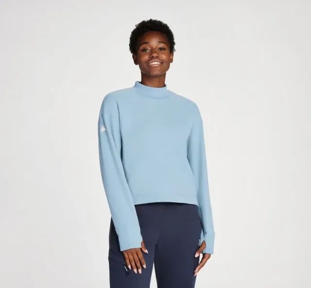 Hoka Women's Fleece Crew Jacket In Mountain Spring