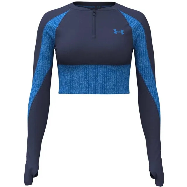 Under Armour HeatGear® Rib Women's ¼ Zip Washed Navy / Blue Atlantis / Blue Atlantis L