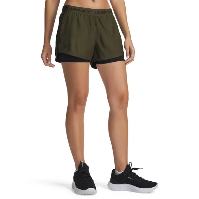 Under Armour  Tech™ Play Up Women's 2-in-1 Shorts Expedition Green / Black / Black L