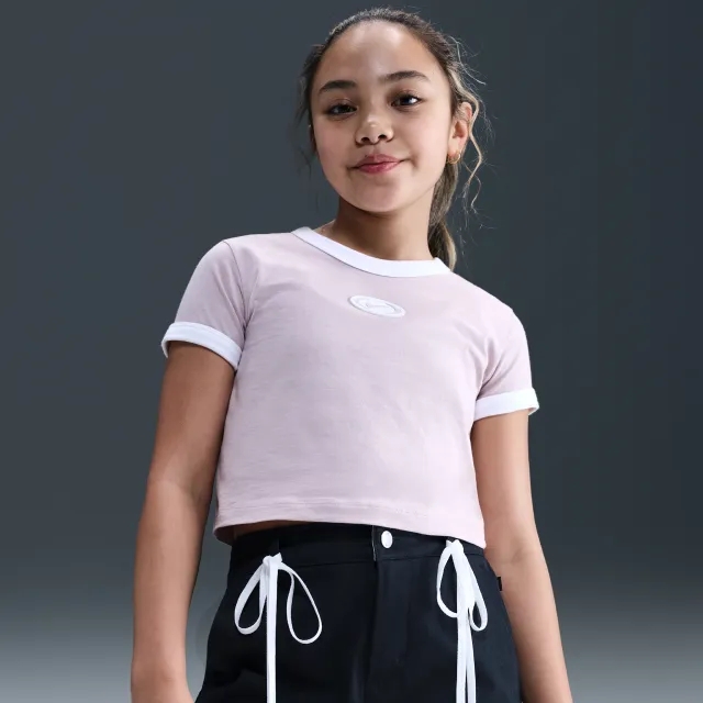 Nike Sportswear Older Kids' (Girls') Cropped T-Shirt - Platinum Violet