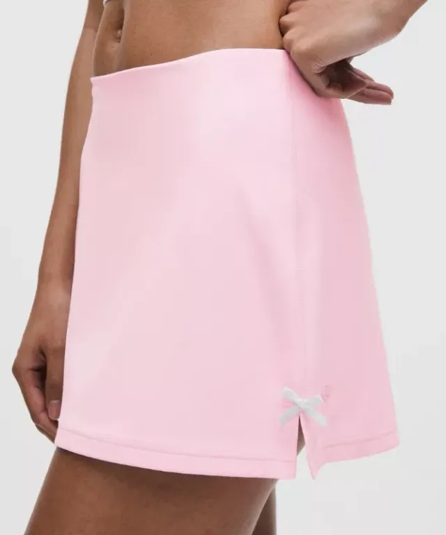 lululemon – Women's Nulu Bow-Detail Mini Skirt Set of the Month: Balletcore – Color Pink – Size L