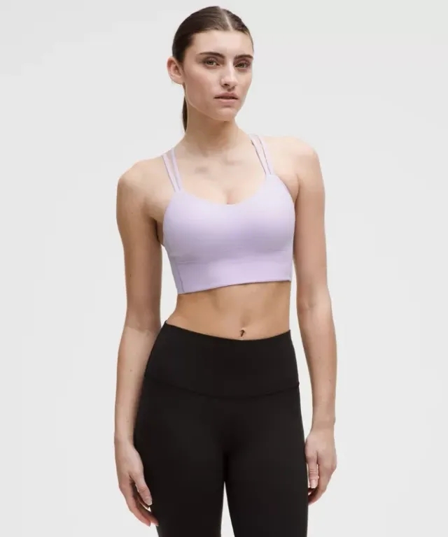 lululemon – Women's Like a Cloud Longline Sports Bra Light Support, B/C Cup – Color Purple – Size 10
