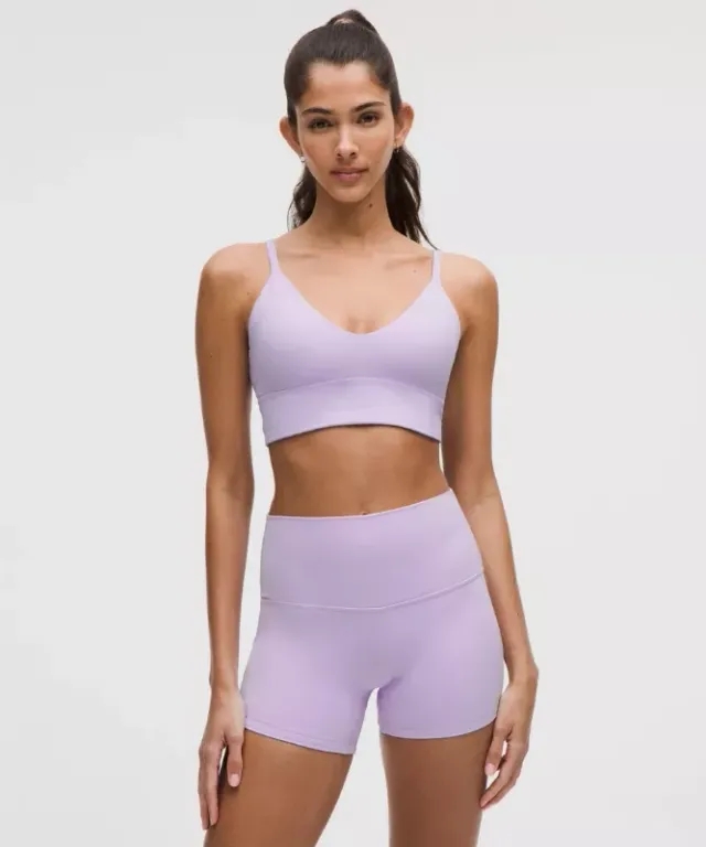 lululemon – Women's Focuser Scoop-Neck Sports Bra Nulu Light Support, A/B Cup – Color Purple – Size L