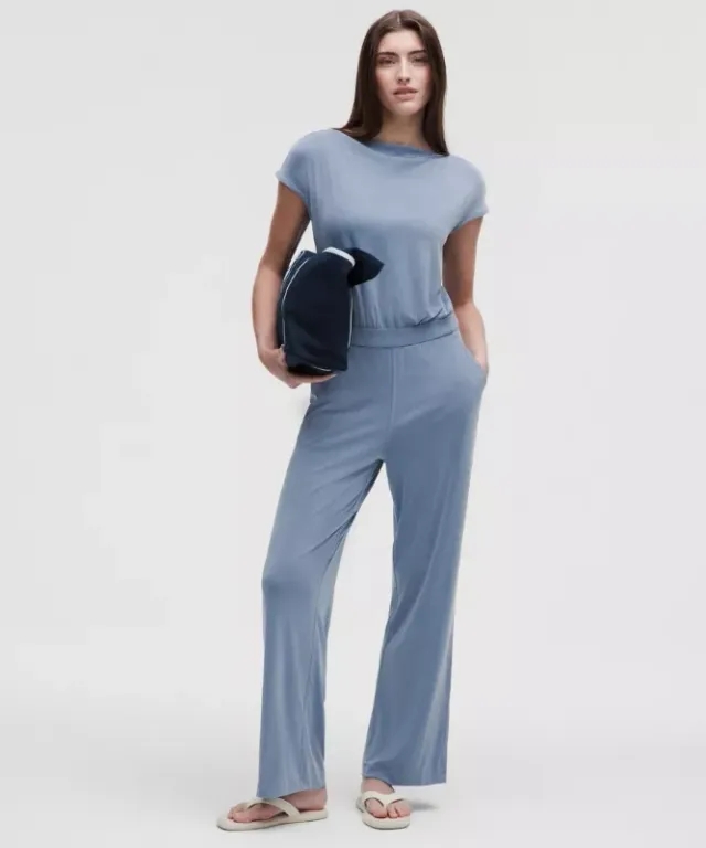 lululemon – Women's Drapey Softstreme Jumpsuit – Color Blue – Size L