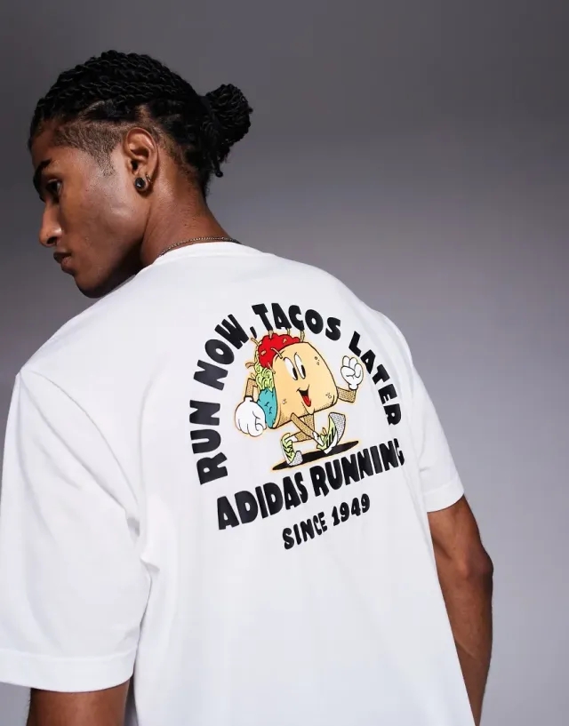 Adidas Running Tacos Later Graphic Short Sleeve T-shirt