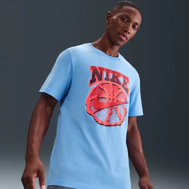 Nike Men's Dri-FIT Basketball T-Shirt - Blue - Cotton/Polyester
