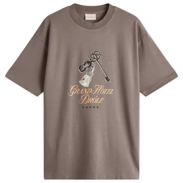 Drôle de Monsieur Men's Grand Hotel T-Shirt Taupe