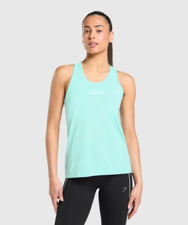  Run Club Graphic Tank - Pop Turquoise