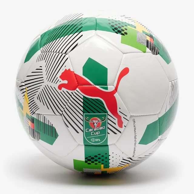 PUMA Orbita 6 Carabao Cup Football, White/Multicolor, size 3