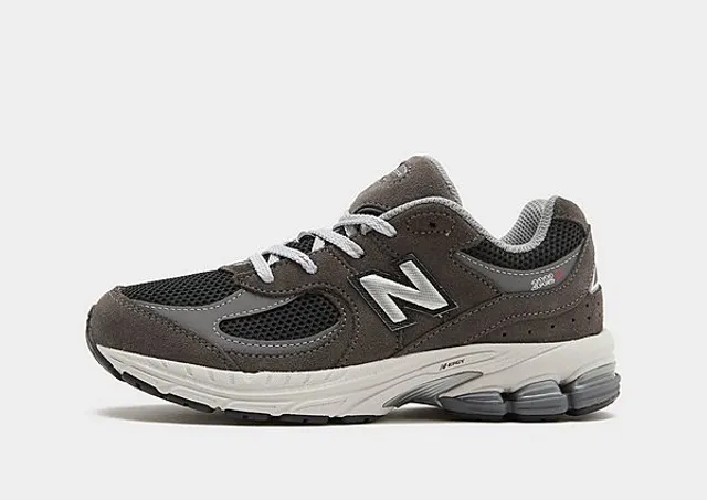 New Balance Kids' 2002 in Black/Grey Leather