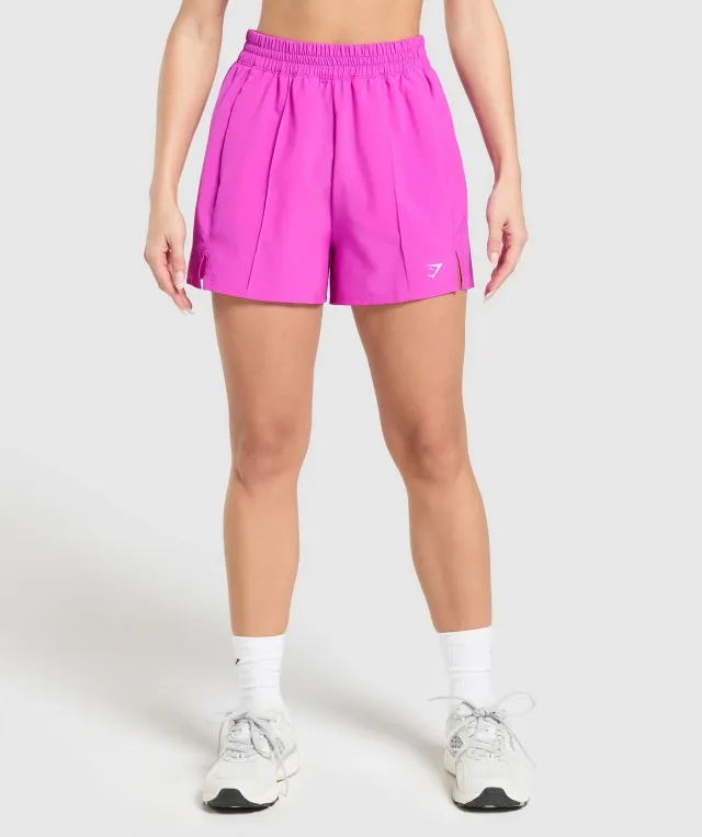 Pintuck Shorts - Vibrant Pink