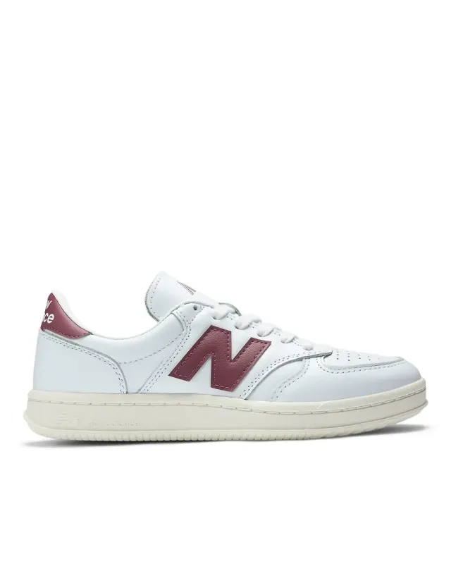 New Balance Men's T500 in White/Red Leather