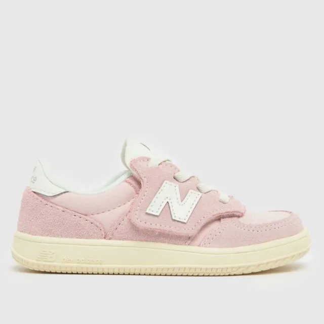 New Balance Infants' T500 in White/Pink Synthetic
