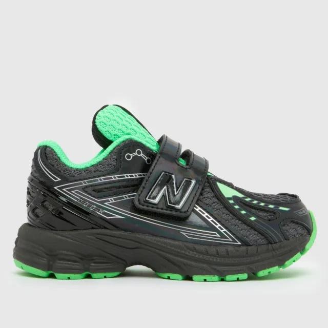 New Balance Infants' 1906 HOOK & LOOP in Black/Green Synthetic